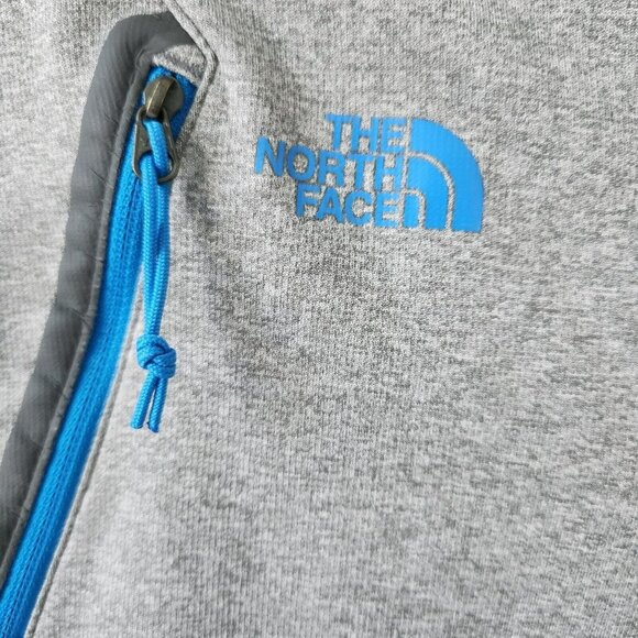 The North Face Pullover Sweatshirt Mens Gray Blue Accent Zipper Long Sleeve Sz M - Picture 4 of 16